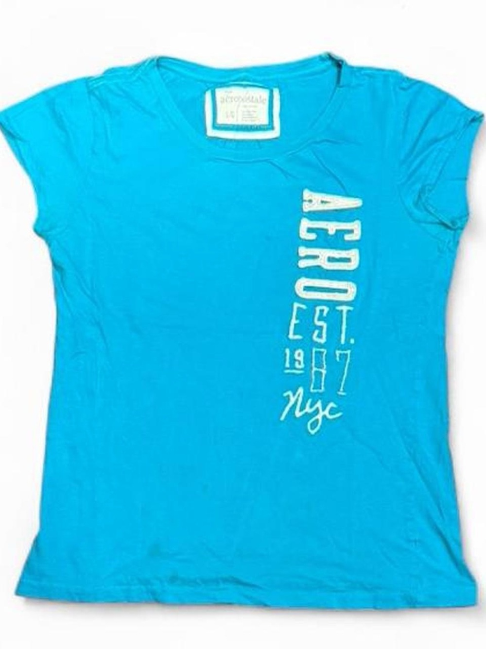 Y2K Aeropostale Logo Blue Slim Fit Shirt